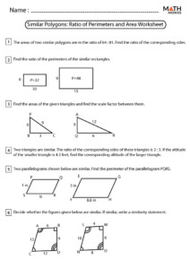 Area And Perimeter Of Polygons Worksheets Math Monks