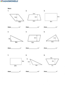 Area Of Quadrilaterals And Triangles Worksheet TraingleWorksheets