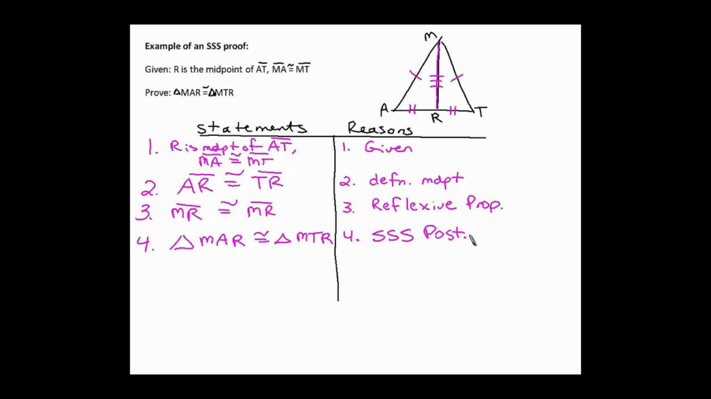 028 Geometry For Lesson 4 4 SSS Proof YouTube