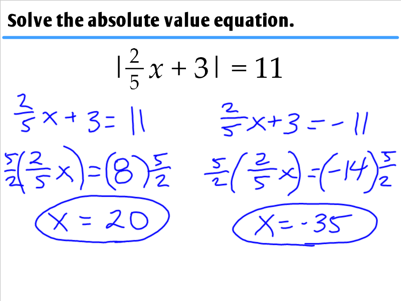 1 7 Solving Absolute Value Equations Ms Zeilstra s Math Classes