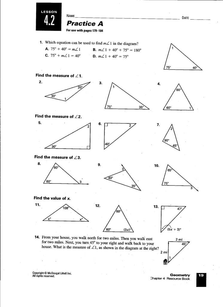 12 Triangles Test Worksheet Worksheeto