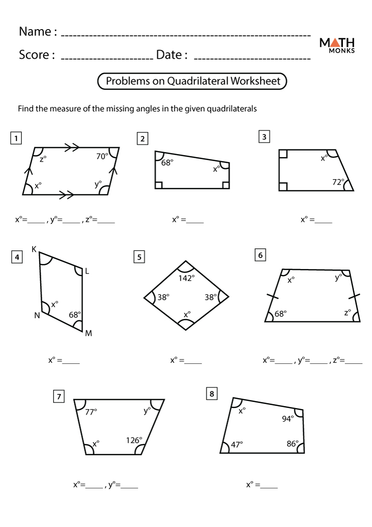  21 4Th Grade Quadrilateral Worksheets Ideas