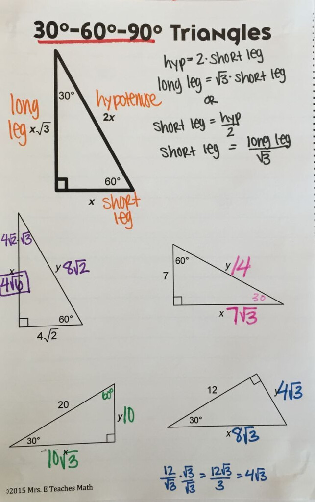 30 30 60 90 Triangles Worksheet Education Template