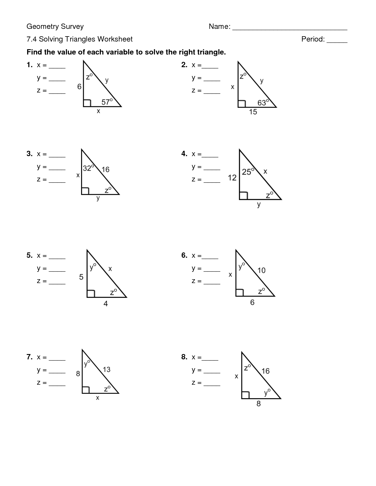 32 Geometry Special Right Triangles Worksheet Worksheet Project List