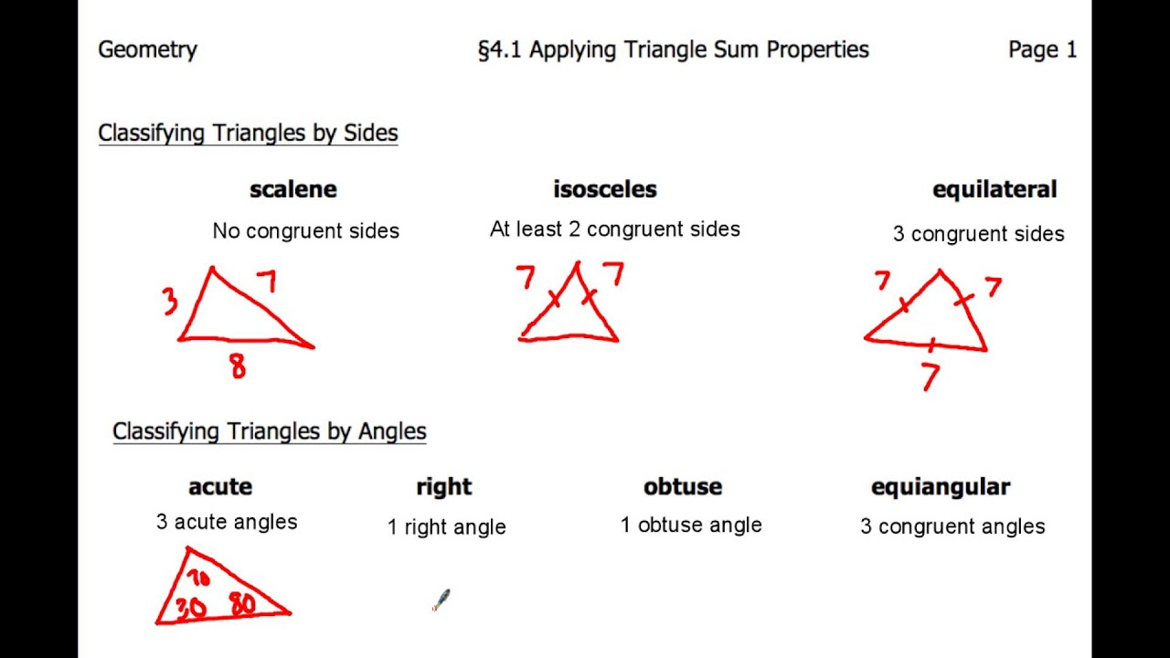 4 1 Apply Triangle Sum Properties Example 1 Only YouTube