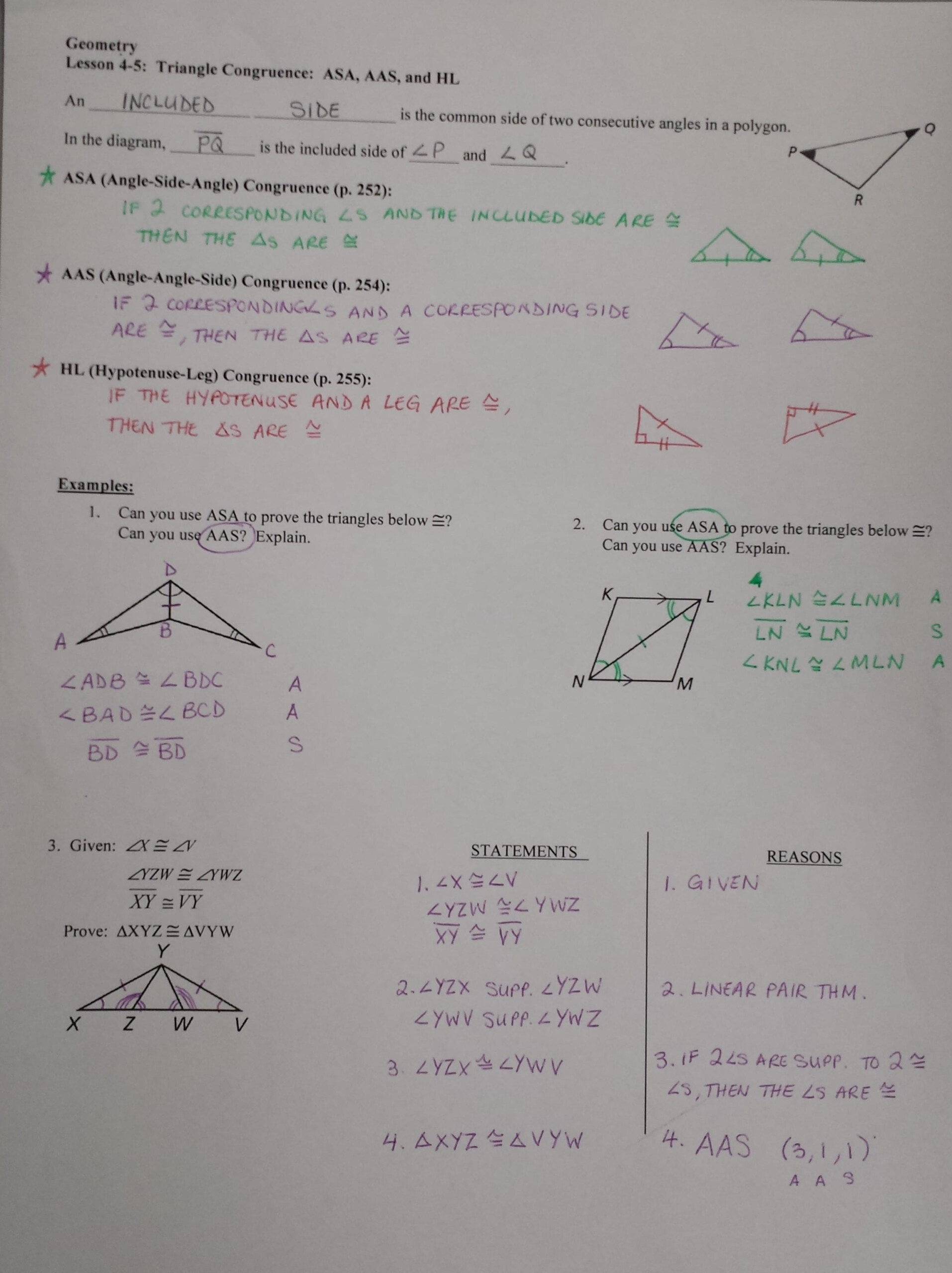 4 3 Practice Congruent Triangles Worksheet Answers Db excel