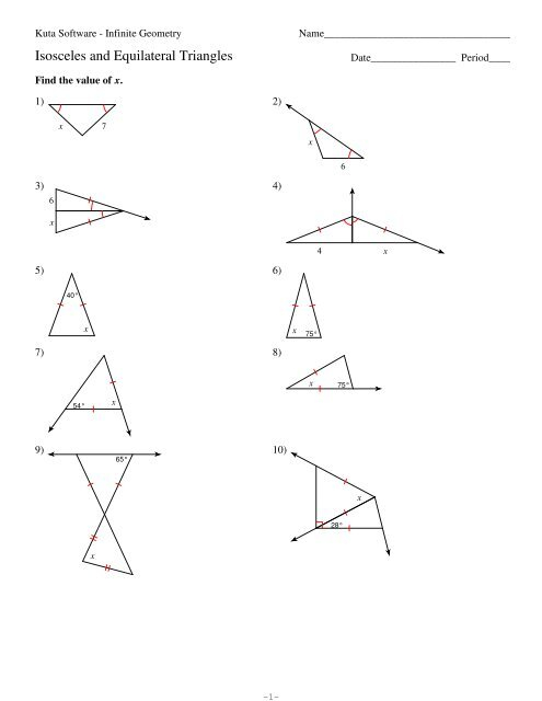 4 6 Isosceles And Equilateral Triangles Worksheet Answer Key 