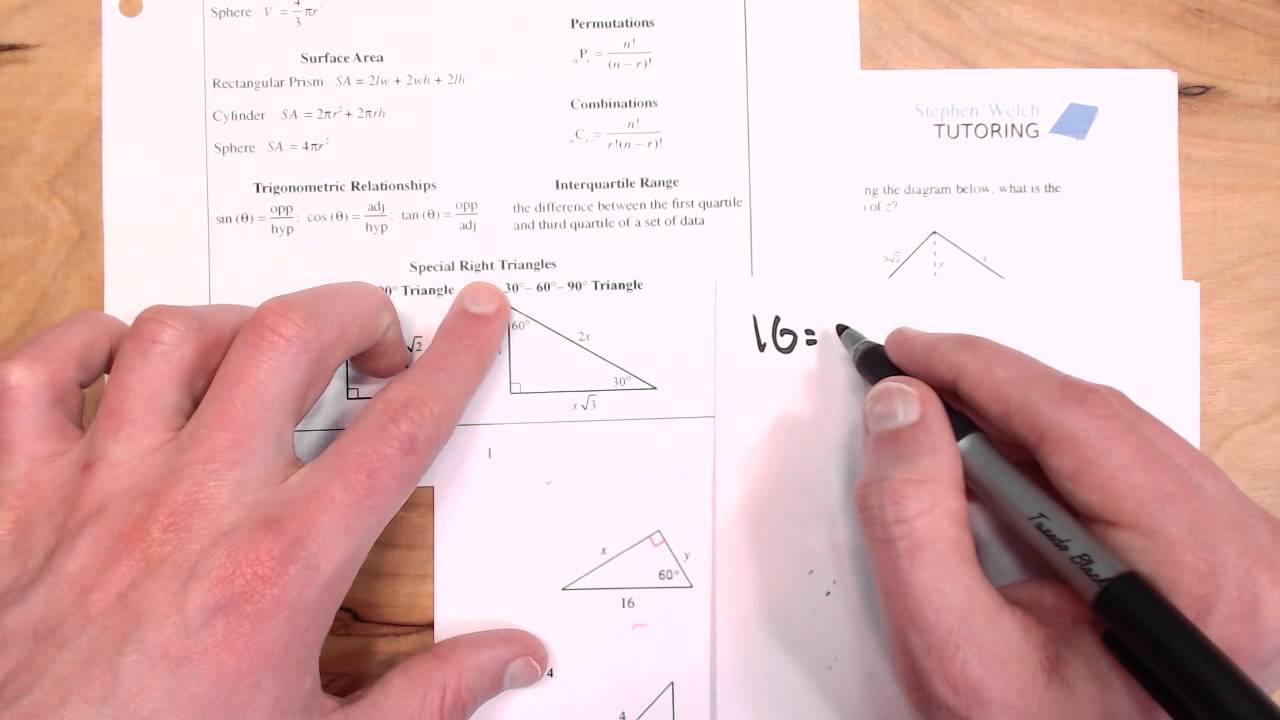 Multi step Special Right Triangles Partner Worksheet Answers 