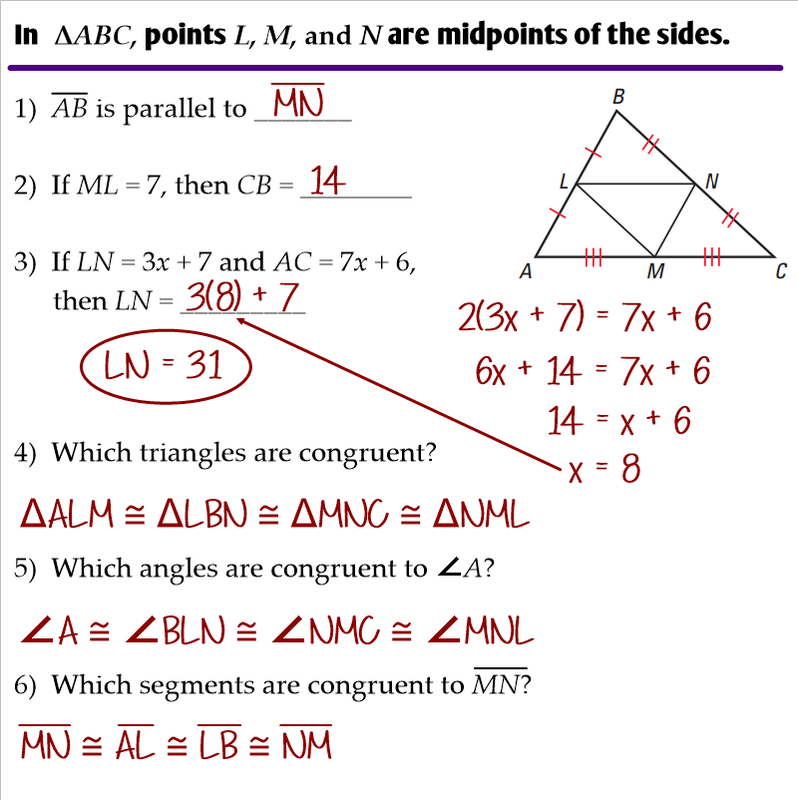 6 4 Midsegments Of Triangles Ms Zeilstra s Math Classes