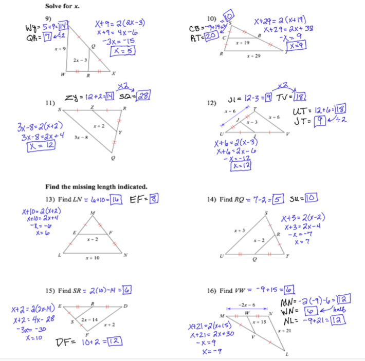 Triangle Midsegment Theorem Worksheet Pdf 3644