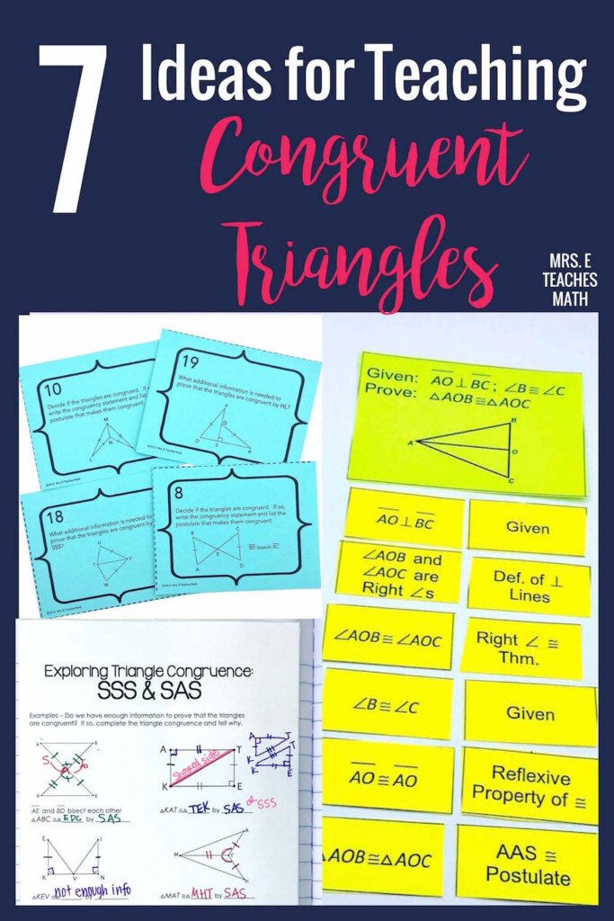 7 Ideas For Teaching Congruent Triangles Mrs E Teaches Math