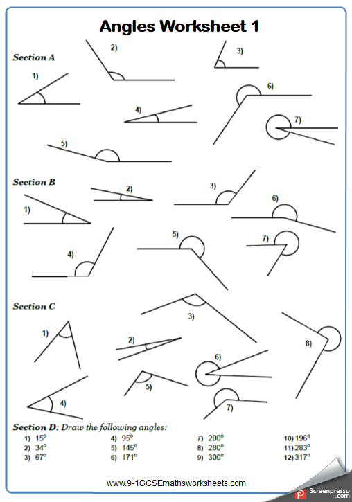 Angles In Geometric Figures Worksheets Grade 6 Pdf Worksheet Reading