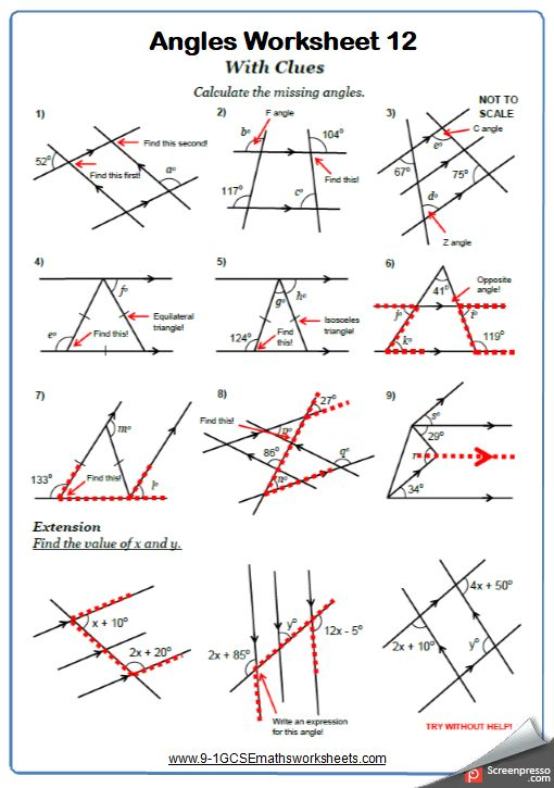 Angles Worksheet Practice Questions Triangle Worksheet Angles 