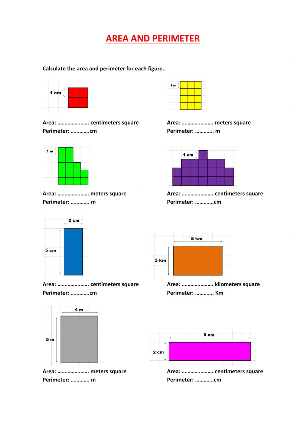 Area And Perimeter Interactive Worksheet