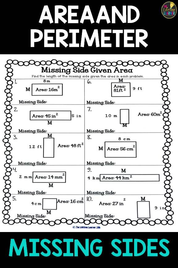 Area And Perimeter Missing Sides 3 MD 8 Area And Perimeter Spring 