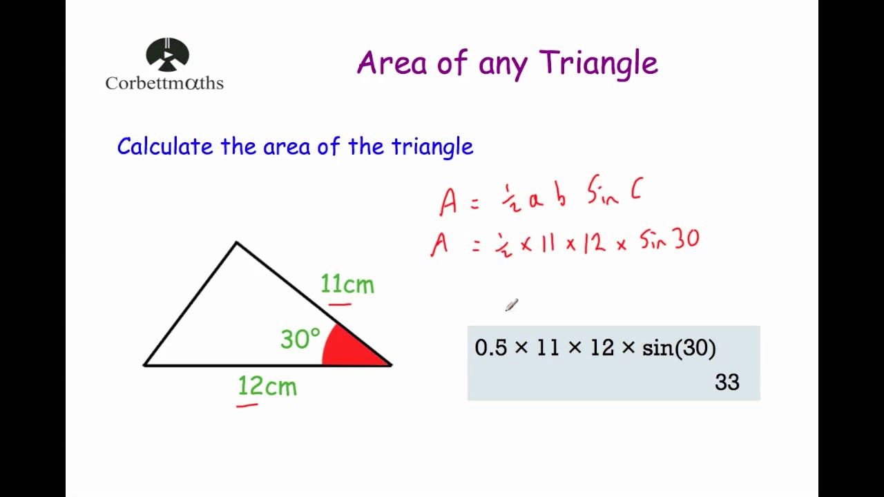 Area Of Any Triangle Corbettmaths YouTube