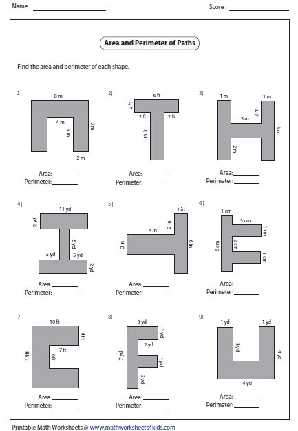 Area Of Composite Figures Worksheet Delibertad Area And Perimeter 