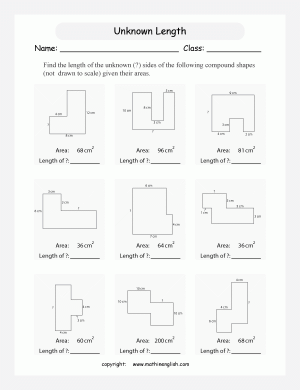 Area Of Compound Shapes Worksheet Area And Perimeter Of Compound 