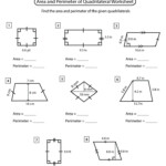 Area Perimeter Of Quadrilaterals Worksheets Math Monks