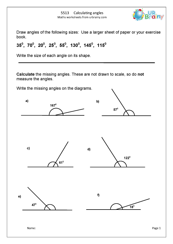 Calculating Angles Geometry Shape For Year 5 age 9 10 By URBrainy