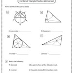 Centers Of Triangles Worksheets Math Monks