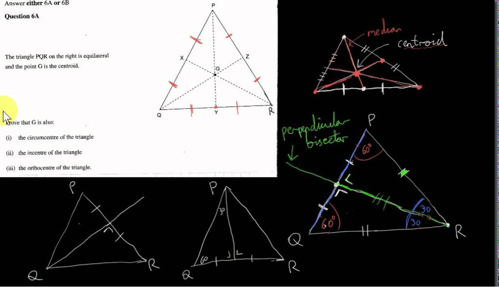 Centroid Circumcentre Incentre And Orthocentre Of An Equilateral 