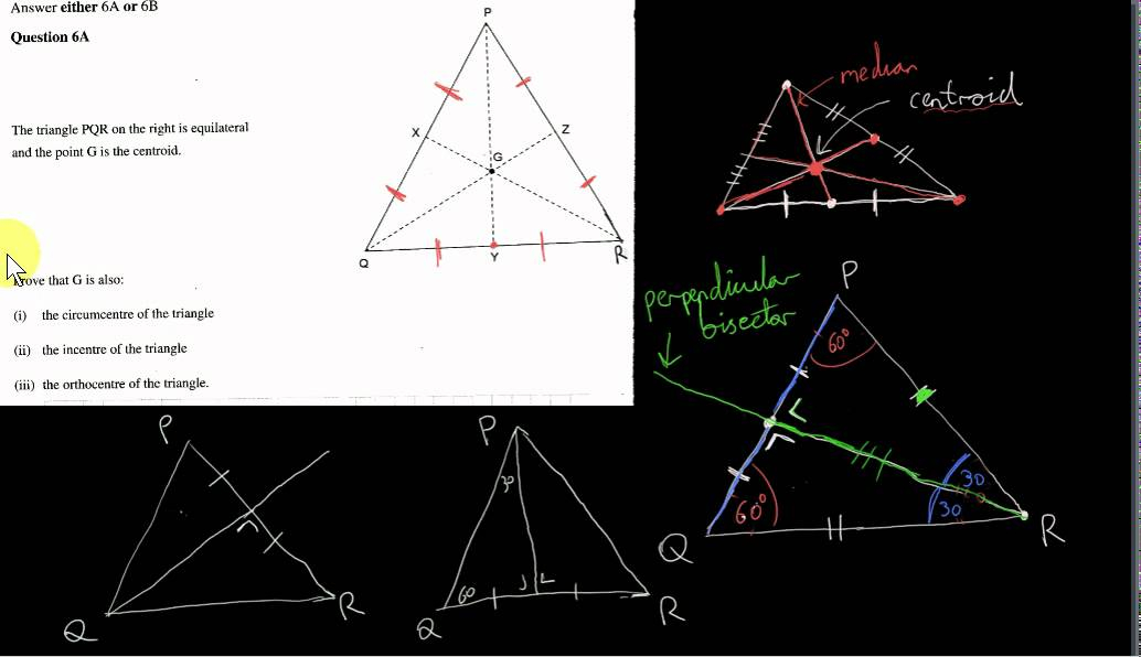 Centroid Circumcentre Incentre And Orthocentre Of An Equilateral