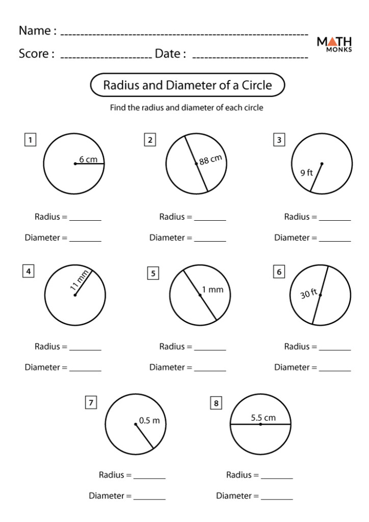 Circle Worksheets Math Monks