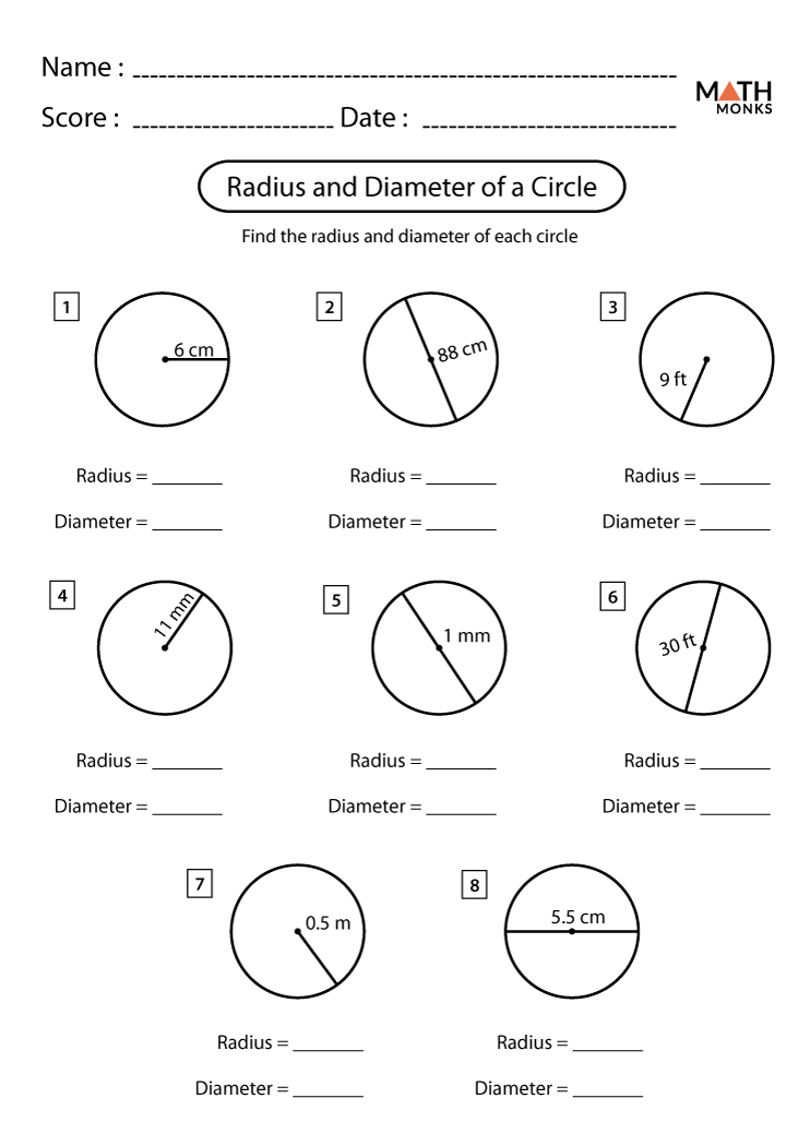 Circle Worksheets Math Monks