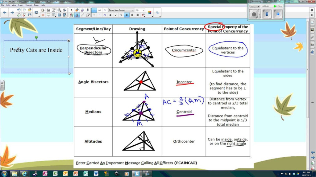 Circumcenters Incenters Centroids Orthocenters YouTube