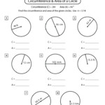 Circumference And Area Of A Circle Worksheet Math Monks