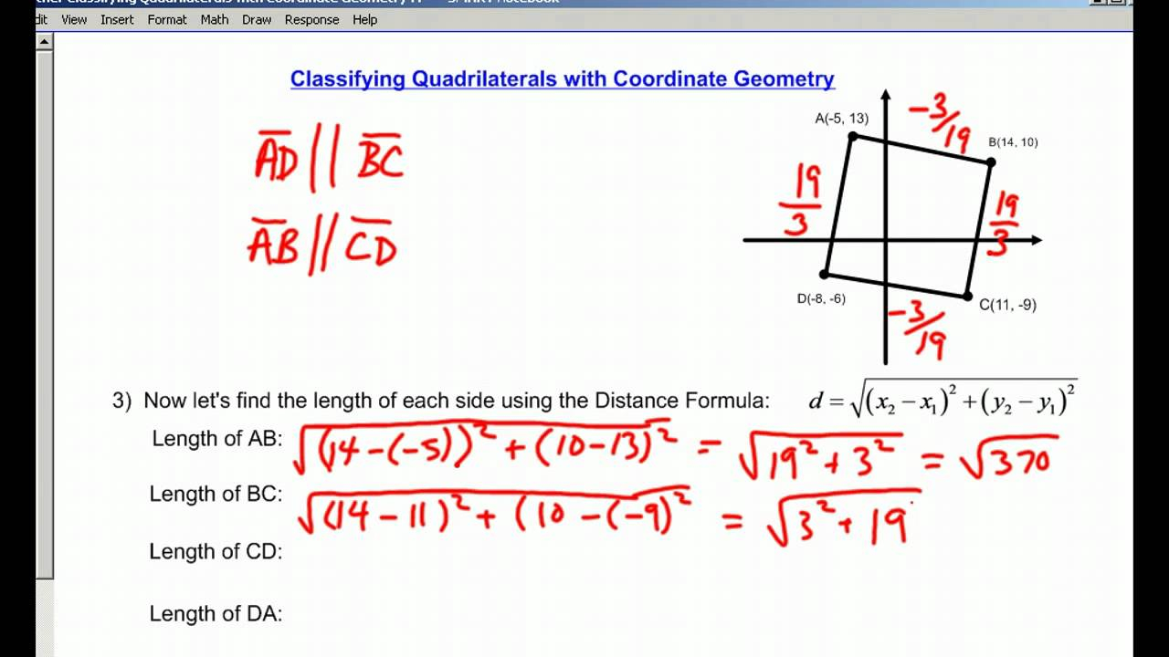 Classifying Quadrilaterals With Coordinate Geometry YouTube