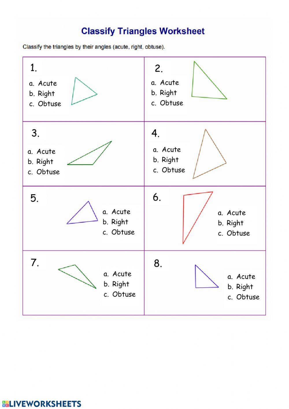 Classifying Triangles Worksheet With Answer Key Db Excel TraingleWorksheets Com