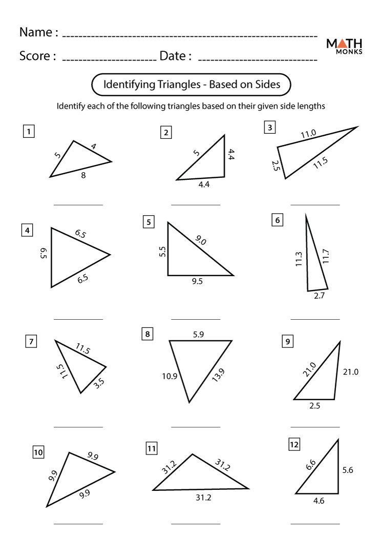 Classifying Triangles Worksheet Grade 5 - TraingleWorksheets.com