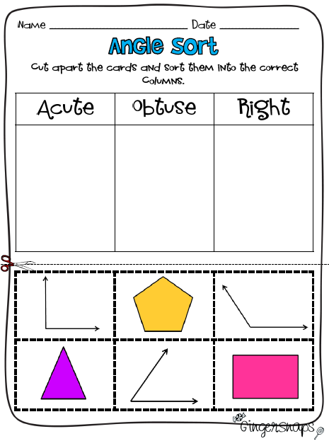 Classroom Freebies Types Of Angles Sort