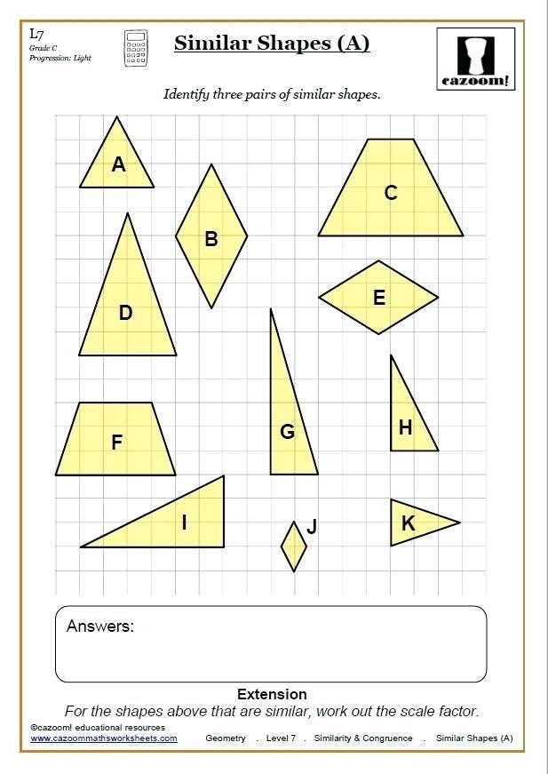 Congruent Shapes Worksheet Grade 7 Kidsworksheetfun