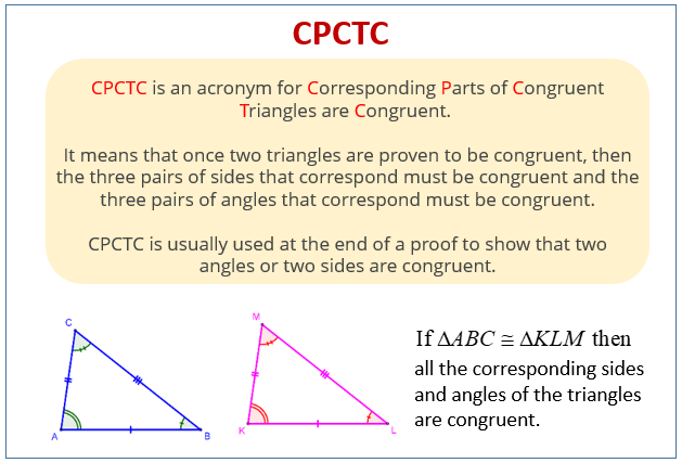 CPCTC examples Solutions Videos Worksheets Activities 