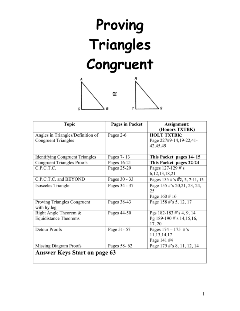 Cpctc Proofs Worksheet With Answers Db excel