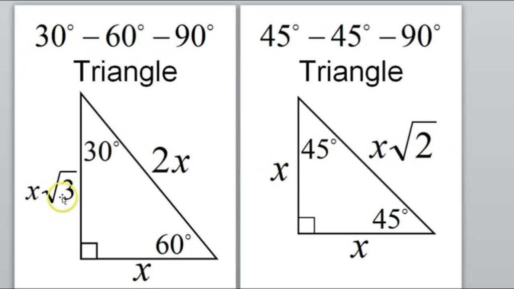 Day 1 HW Special Right Triangles 45 45 90 30 60 90 Triangle 