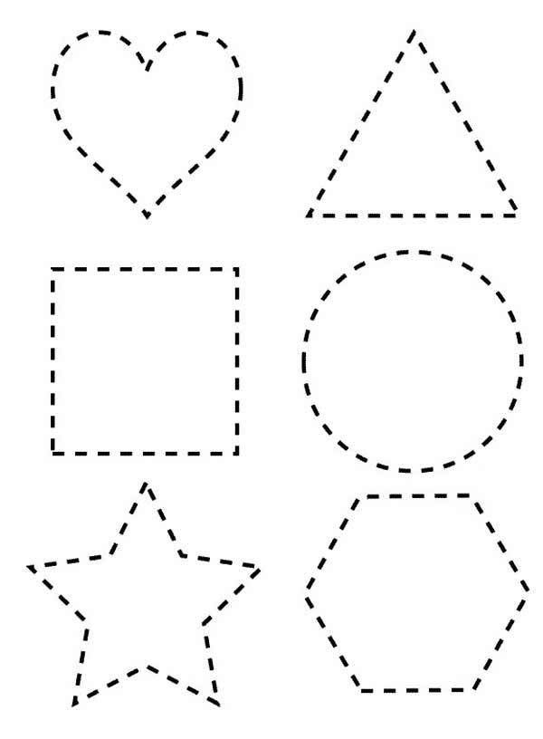 Dotted Line Shapes Coloring Page Shape Coloring Pages Shapes 