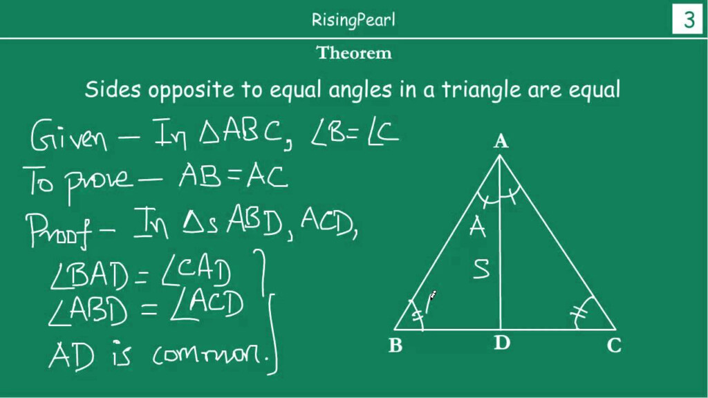 Equal Sides Opposite To Equal Angles In A Triangle Theorem And Proof 