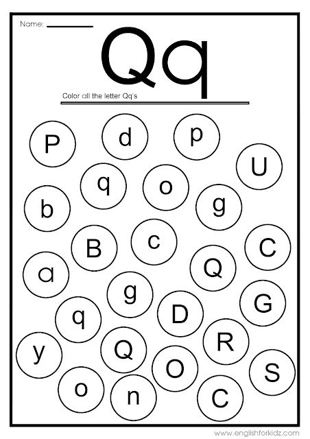 Find Letter Q Worksheet Printable ESL Materials To Teach English 