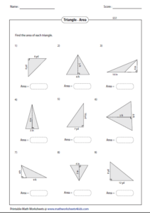 Area Of Triangle Worksheet For Grade 5 - TraingleWorksheets.com