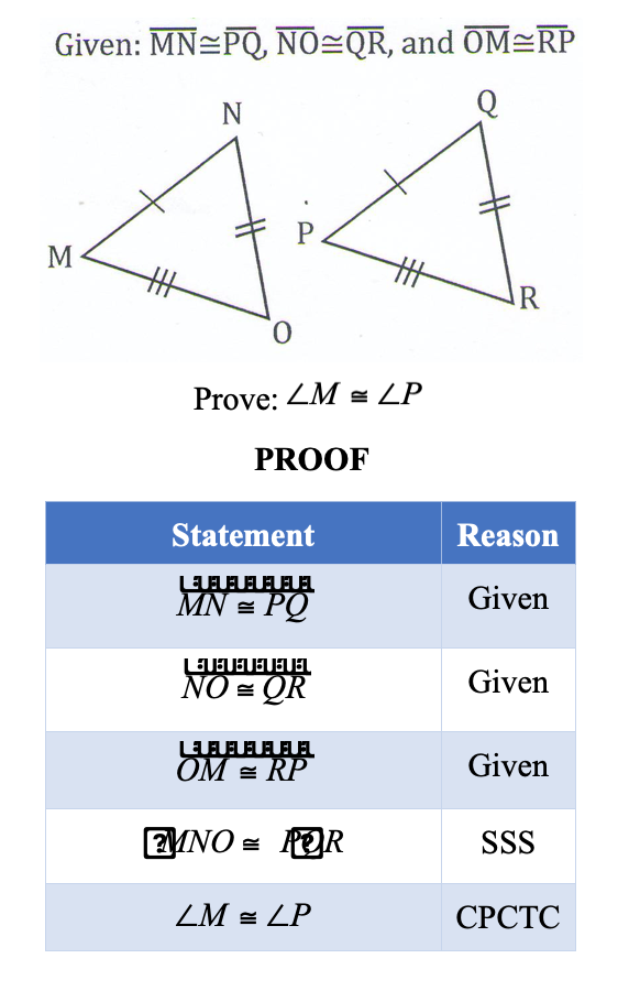 Finding Missing Parts Of Congruent Triangles Cambria Math Tutors