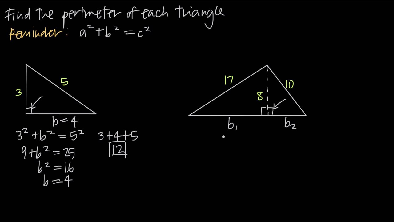 Finding Perimeter Using The Pythagorean Theorem KristaKingMath YouTube