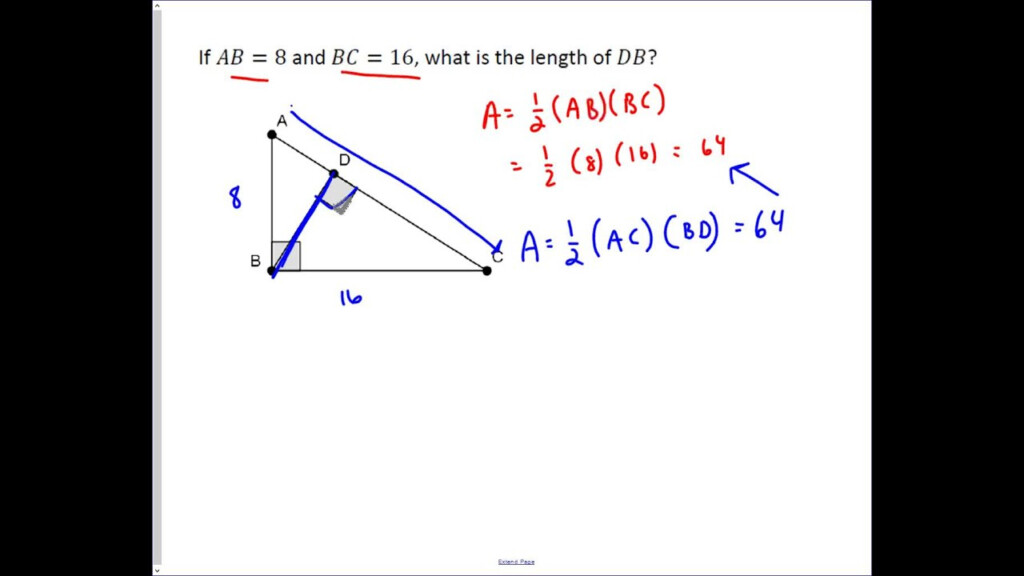 Finding The Altitude To The Hypotenuse Of A Right Triangle YouTube