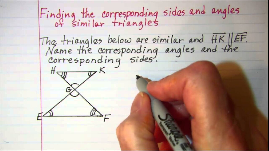 Finding The Corresponding Sides And Angles Of Similar Triangles YouTube