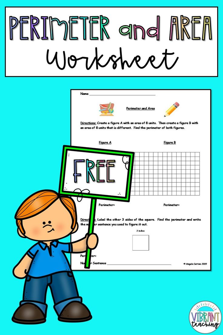 FREE Perimeter And Area Worksheet Kids Math Worksheets Fun Math 