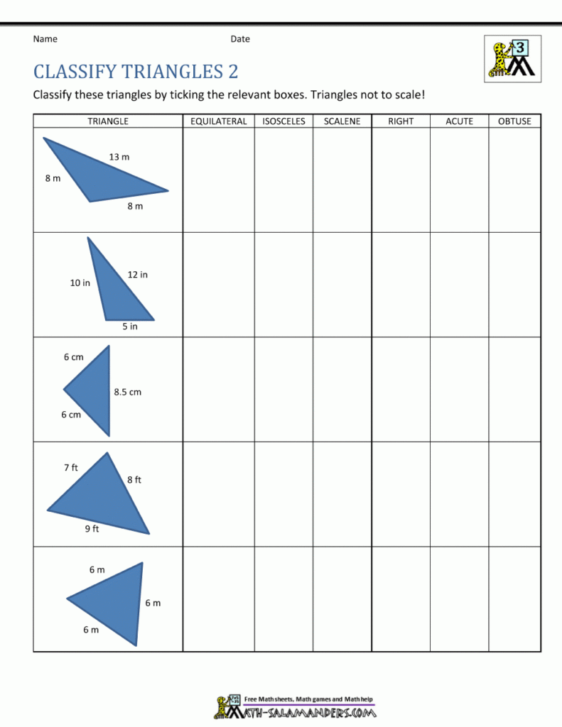 Free Printable Geometry Worksheets 3rd Grade