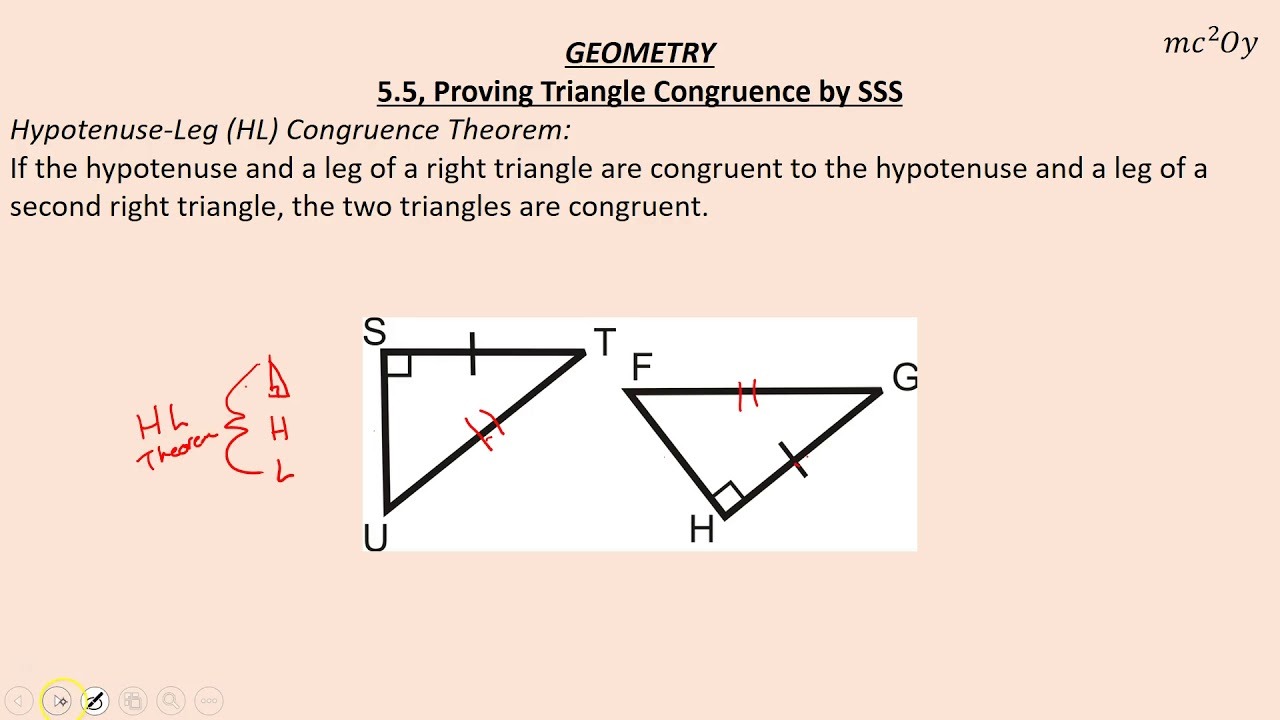 G 5 5 Proving Triangle Congruence By SSS YouTube